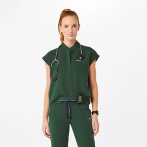 Women’s British Racing Green Rafaela Oversized Racing Scrub Top